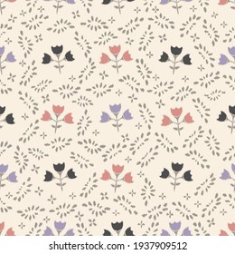 Seamless abstract pattern with the image of flowers
