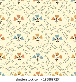 Seamless abstract pattern with the image of flowers
