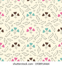 Seamless abstract pattern with the image of flowers
