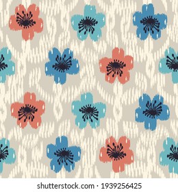 Seamless abstract pattern with the image of flowers
