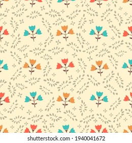 Seamless abstract pattern with the image of flowers
