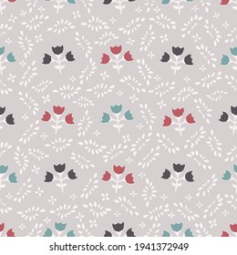 Seamless abstract pattern with the image of flowers
