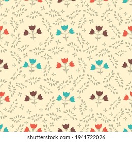 Seamless abstract pattern with the image of flowers
