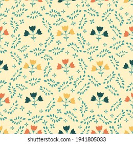 Seamless abstract pattern with the image of flowers
