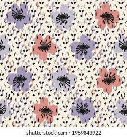 Seamless abstract pattern with the image of flowers
