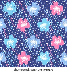 Seamless abstract pattern with the image of flowers

