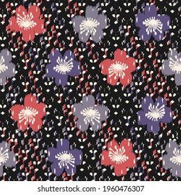 Seamless abstract pattern with the image of flowers
