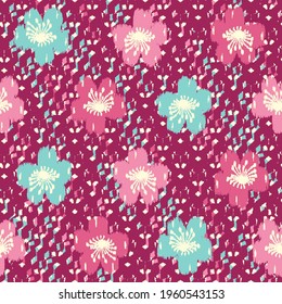 Seamless abstract pattern with the image of flowers
