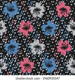 Seamless abstract pattern with the image of flowers
