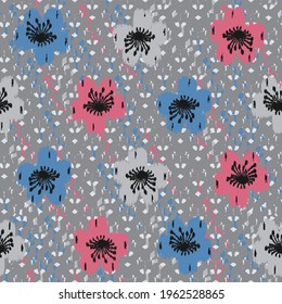 Seamless abstract pattern with the image of flowers
