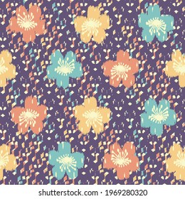 Seamless abstract pattern with the image of flowers
