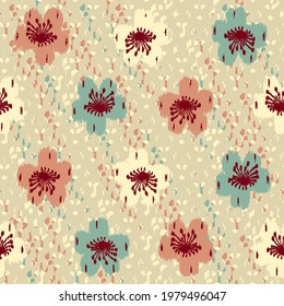 Seamless abstract pattern with the image of flowers
