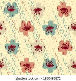 Seamless abstract pattern with the image of flowers
