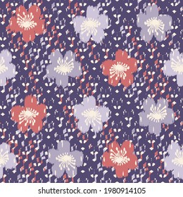 Seamless abstract pattern with the image of flowers
