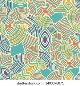 Seamless abstract pattern with the image of geometric shapes and lines.

