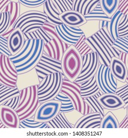 Seamless abstract pattern with the image of geometric shapes and lines.
