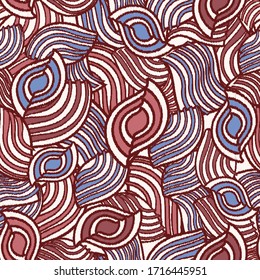 Seamless abstract pattern with the image of geometric shapes and lines. 