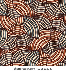 Seamless abstract pattern with the image of geometric shapes and lines. 