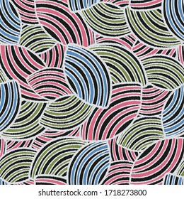 Seamless abstract pattern with the image of geometric shapes and lines. 
