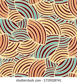 Seamless abstract pattern with the image of geometric shapes and lines. 