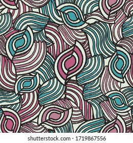 Seamless abstract pattern with the image of geometric shapes and lines. 
