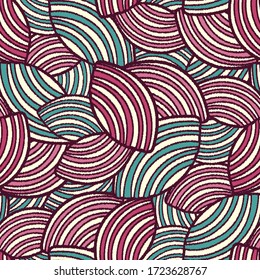 Seamless abstract pattern with the image of geometric shapes and lines. 
