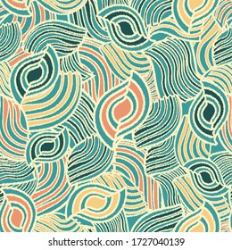 Seamless abstract pattern with the image of geometric shapes and lines. 
