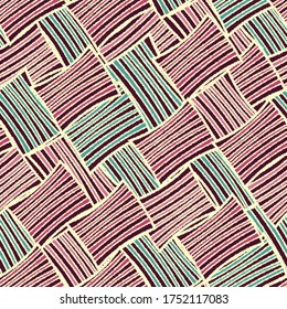 Seamless abstract pattern with the image of geometric shapes and lines. 