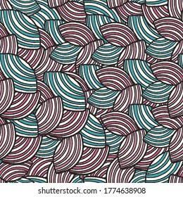 Seamless abstract pattern with the image of geometric shapes and lines. 
