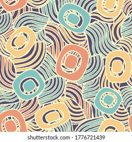 Seamless abstract pattern with the image of geometric shapes and lines. 

