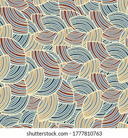 Seamless abstract pattern with the image of geometric shapes and lines. 
