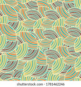 Seamless abstract pattern with the image of geometric shapes and lines. 