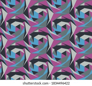 Seamless abstract pattern with the image of geometric shapes and lines. Abstract vector design for web banner, business presentation, brand package, fabric, print, wallpaper.