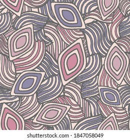Seamless abstract pattern with the image of geometric shapes and lines. 
