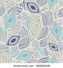 Seamless abstract pattern with the image of geometric shapes and lines. 