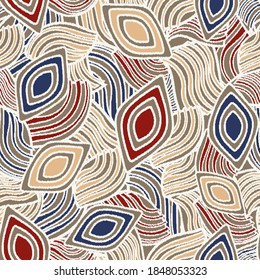 Seamless abstract pattern with the image of geometric shapes and lines. 
