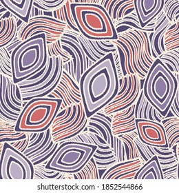 Seamless abstract pattern with the image of geometric shapes and lines. 