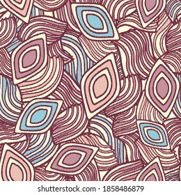 Seamless abstract pattern with the image of geometric shapes and lines. 

