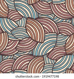 Seamless abstract pattern with the image of geometric shapes and lines. 