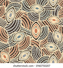 Patrón abstracto sin inconvenientes con la imagen de formas geométricas y líneas onduladas

