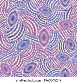 Seamless abstract pattern with the image of geometric shapes and wavy lines
