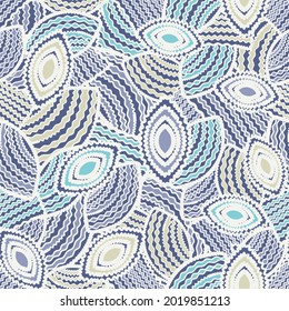 Seamless abstract pattern with the image of geometric shapes and wavy lines
