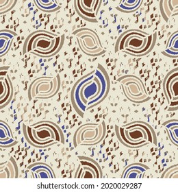 Seamless abstract pattern with the image of geometric shapes and wavy lines
