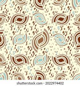 Seamless abstract pattern with the image of geometric shapes and wavy lines
