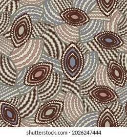 Seamless abstract pattern with the image of geometric shapes and wavy lines

