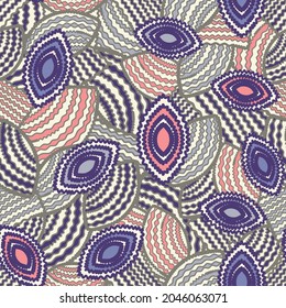 Seamless abstract pattern with the image of geometric shapes and wavy lines
