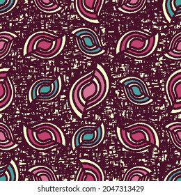 Seamless abstract pattern with the image of geometric shapes and messy lines
