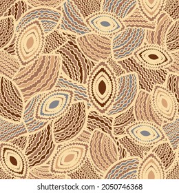 Seamless abstract pattern with the image of geometric shapes and wavy lines
