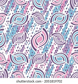Nahtloses abstraktes Muster mit dem Bild geometrischer Formen und gewellter Linien
