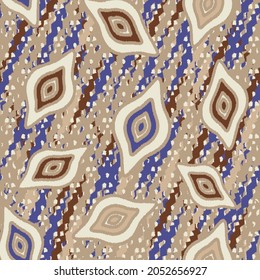 Seamless abstract pattern with the image of geometric shapes and wavy lines
